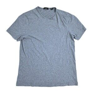 Theory Tshirt Mens Medium Gray Crew Neck Basic Cotton Short Sleeve Designer